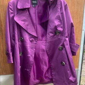 XOXO Women's Vibrant Purple Trench Coat
